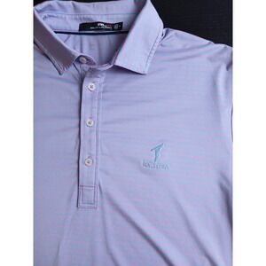 RLX Polo Ralph Lauren Gray/Purple Strips Short Sleeve Wicking Shirt #479C